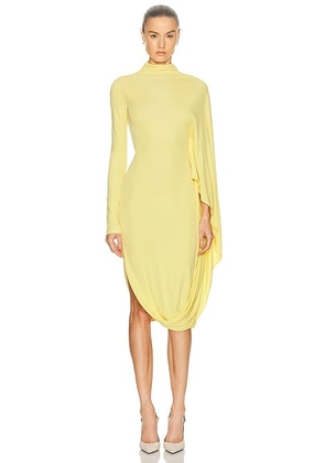 Stella McCartney Crepe Jersey Cape Dress in Mimosa - Yellow. Size 36 (also in 38).