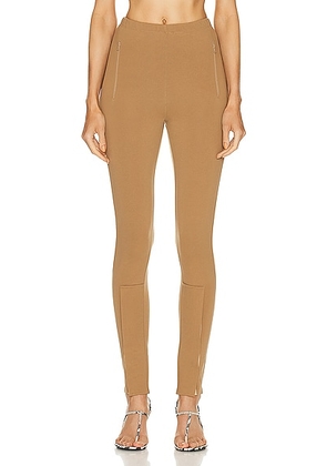 WARDROBE.NYC Front Zip Legging in Tan - Tan. Size XXS (also in ).