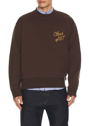 President's Class 57 Crew Sweatshirt in Washed Brown - Brown. Size L (also in M, S).