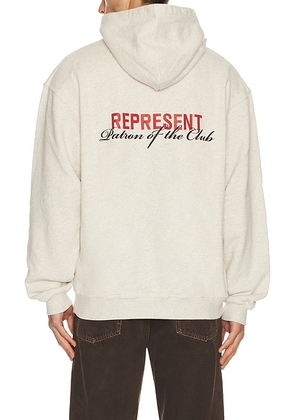 REPRESENT Patron Of The Club Hoodie in Cream Marl - Cream. Size L (also in M, S, XL/1X).