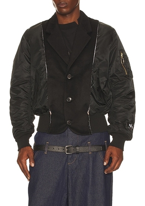 Spencer Badu Alpha Bomber Jacket in Black - Black. Size L (also in M, S).
