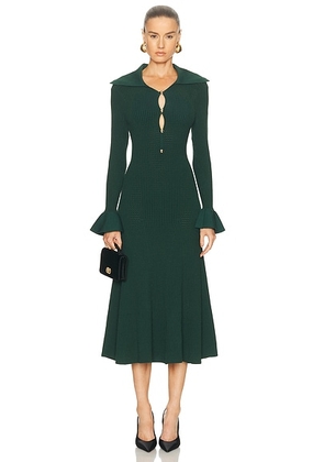 Self-portrait Keyhole Midi Dress in Green - Green. Size L (also in M, S, XS).