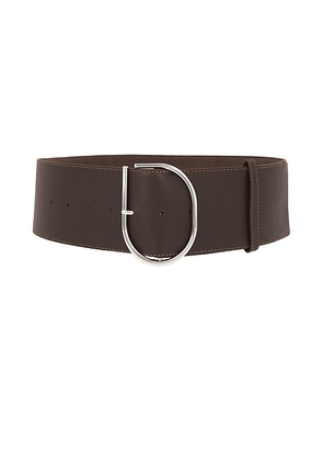 SIR. Rocco Wide Leather Belt in Chocolate - Brown. Size M/L (also in XS/S).