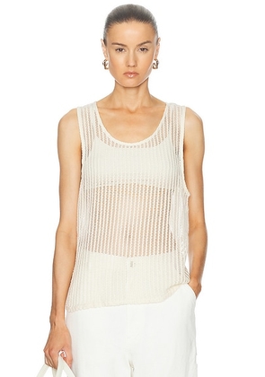 WAO Crochet Tank Top in Ivory - White. Size S (also in ).