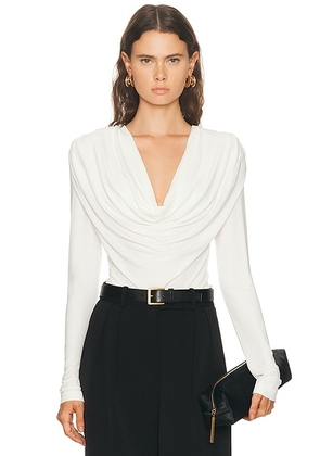 WARDROBE.NYC Evening Cowl Neck Top in White - White. Size S (also in ).