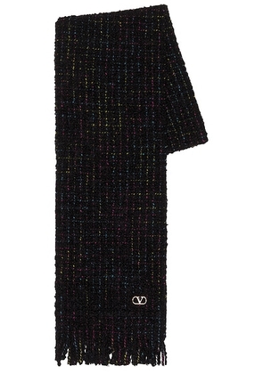 Valentino Garavani Cashmere Lana Jacquard Scarf in Nero & Oro - Black. Size all.