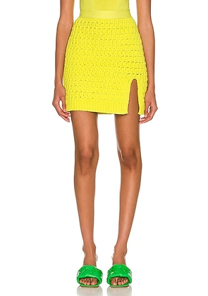 Bottega Veneta Chenille Twisted Mesh Skirt in Kiwi - Green. Size L (also in ).