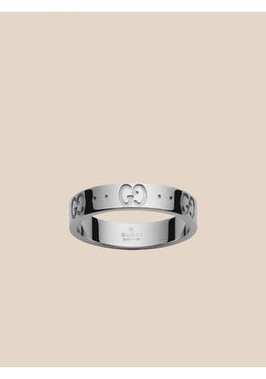 Icon Gucci ring in white gold with engraved GG