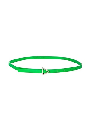 Bottega Veneta Leather Triangle Belt in Parakeet & Silver - Green. Size 65 (also in ).