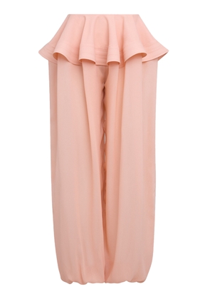 ALAÏA Georgette Tapered Peplum Pants - Moda Operandi