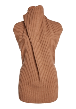 Victoria Beckham Draped  Ribbed Top - Moda Operandi