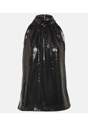 Diane von Furstenberg Dove sequined halterneck top