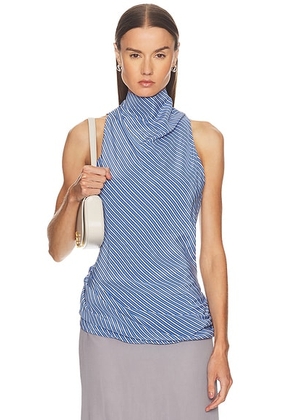 Brandon Maxwell The Celestia Top in Blue Stripe - Blue. Size 0 (also in ).