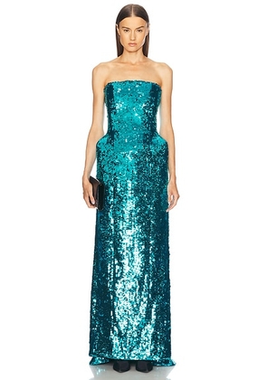 Balenciaga Bustier Gown in Turquoise - Blue. Size 38 (also in ).