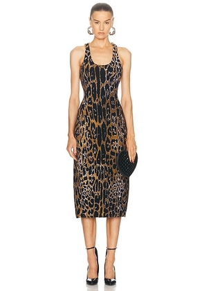ALAÃA Leopard Tube Dress in Noir & Multicolor - Brown. Size 38 (also in ).
