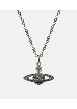 Vivienne Westwood Man. Mini Bas Relief Orb Pendant Necklace Gunmetal Topaz Crystals Men