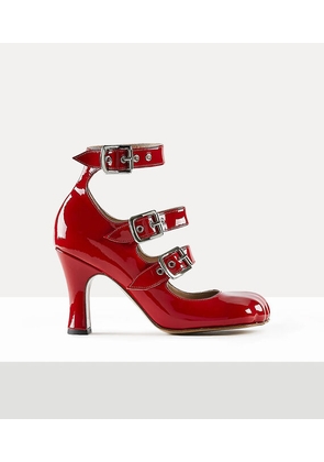 Vivienne Westwood Animal Toe Three-strap Shoe Patent Leather Red 3-36 Women