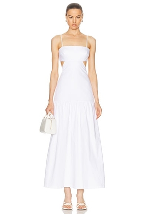 ADRIANA DEGREAS Solid Cut Out Long Dress in Off White - Ivory. Size M (also in ).