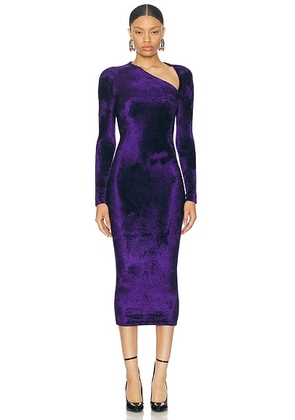 ALAÃA Velvet Long Gown in Violet Fonce - Purple. Size 36 (also in ).