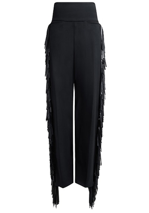 ALAÃA Fringe Wide Leg Pant in Noir - Black. Size 36 (also in ).