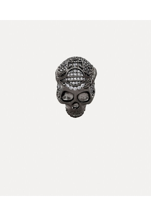 Vivienne Westwood Skull Ring Gunmetal Silver / Cubic Zirconia Unisex