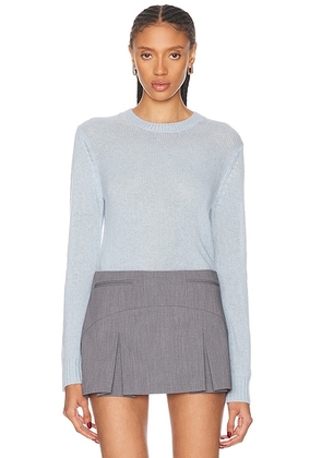 Enza Costa Cashmere Easy Long Sleeve Crewneck Sweater in Sky Blue - Baby Blue. Size L (also in ).