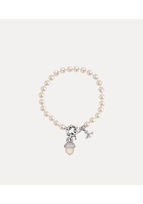Vivienne Westwood Lucille Pearl Bracelet Silver Cubic Zirconia / Glass Pearls Women