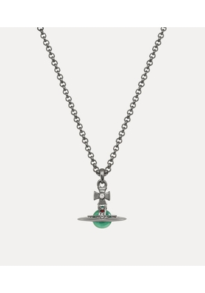 Vivienne Westwood New Petite Orb Pendant Necklace Gunmetal Cubic Zirconia / Enamel Women