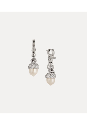 Vivienne Westwood Lucille Large Earrings Silver Cubic Zirconia / Glass Pearls Women