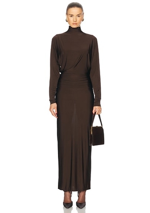 EAVES Shir Dress in Brown - Brown. Size XXS (also in L).