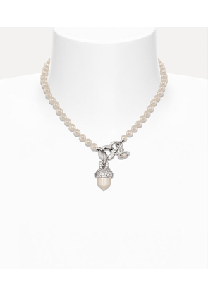 Vivienne Westwood Lucille Pearl Necklace Silver Cubic Zirconia / Glass Pearls Women