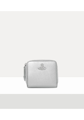 Vivienne Westwood Zip Medium Wallet Faux Leather Silver One Size Unisex