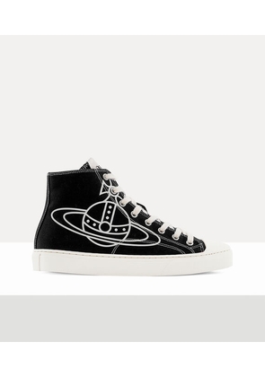 Vivienne Westwood High Top Canvas Plimsoll Cotton Canvas Black 7-41 Men