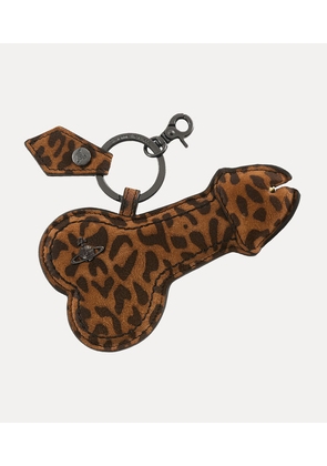Vivienne Westwood Bell End Keyring Printed Suede Leopard One Size Unisex