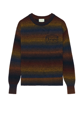 Aries Boucle Space Dye Knit Sweater in Multi - Burnt Orange. Size S (also in ).