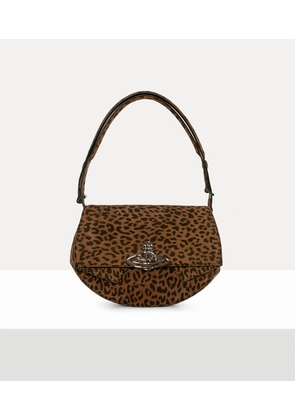 Vivienne Westwood Sadie Shoulder Bag Printed Suede Leopard