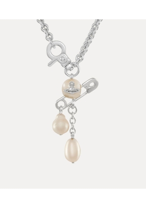 Vivienne Westwood Man. Claude Small Pendant Necklace Silver Swarovski Pearls Men