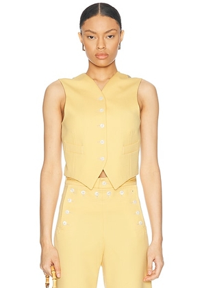 BODE Riding Twill Waistcoat in Yellow - Yellow. Size 8 (also in 0, 6).