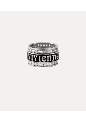Vivienne Westwood Jacob Ring Platinum-white-cz-black-resin Platinum-white-cz-black-resin Unisex
