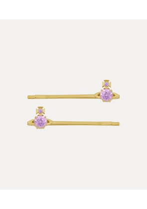 Vivienne Westwood Joaquina Bobby Pins Gold-lavender-cz Gold-lavender-cz Unisex