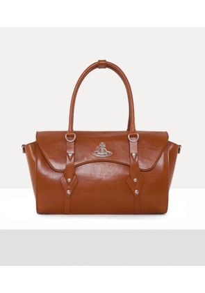 Vivienne Westwood Bettina Medium Handbag Shiny Veget Tanned Camel