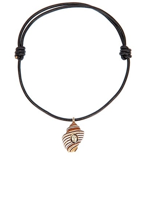 DEZSO BY SARA BELTRÃN Shell Necklace in Shell & Black Leather - Black. Size all.