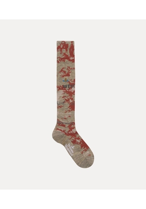 Vivienne Westwood High Sock Toile De Jouy Sand 6-8 Unisex