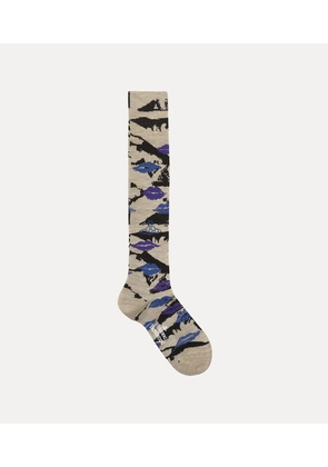 Vivienne Westwood High Sock Kisses Anthracite 4-5 Unisex