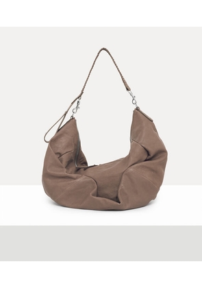 Vivienne Westwood Agnes Large Shoulder Bag Supple Leather Grey