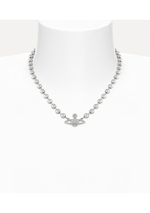 Vivienne Westwood Thames Mini Bas Relief Choker Silver Cubic Zirconia Women