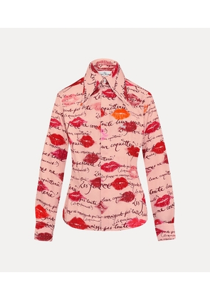 Vivienne Westwood Violin Tuxedo Shirt Printed Raso Twill Kisses 42 Women