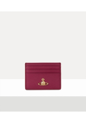 Vivienne Westwood Flat Card Holder Saffiano Leather Plain Red3d-orb One Size Women