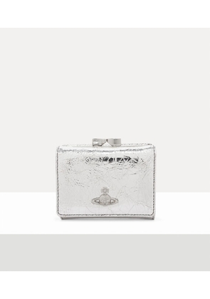 Vivienne Westwood Small Frame Wallet Metallic Crinkle Warm-silver One Size Women