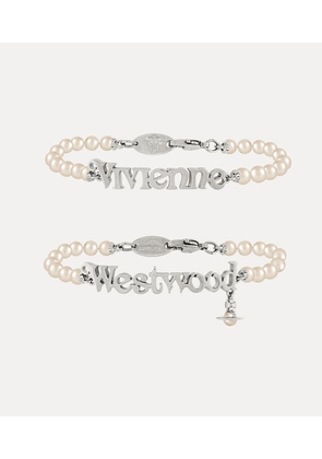 Vivienne Westwood Man. Emilio Bracelet Silver Glass Pearls Men